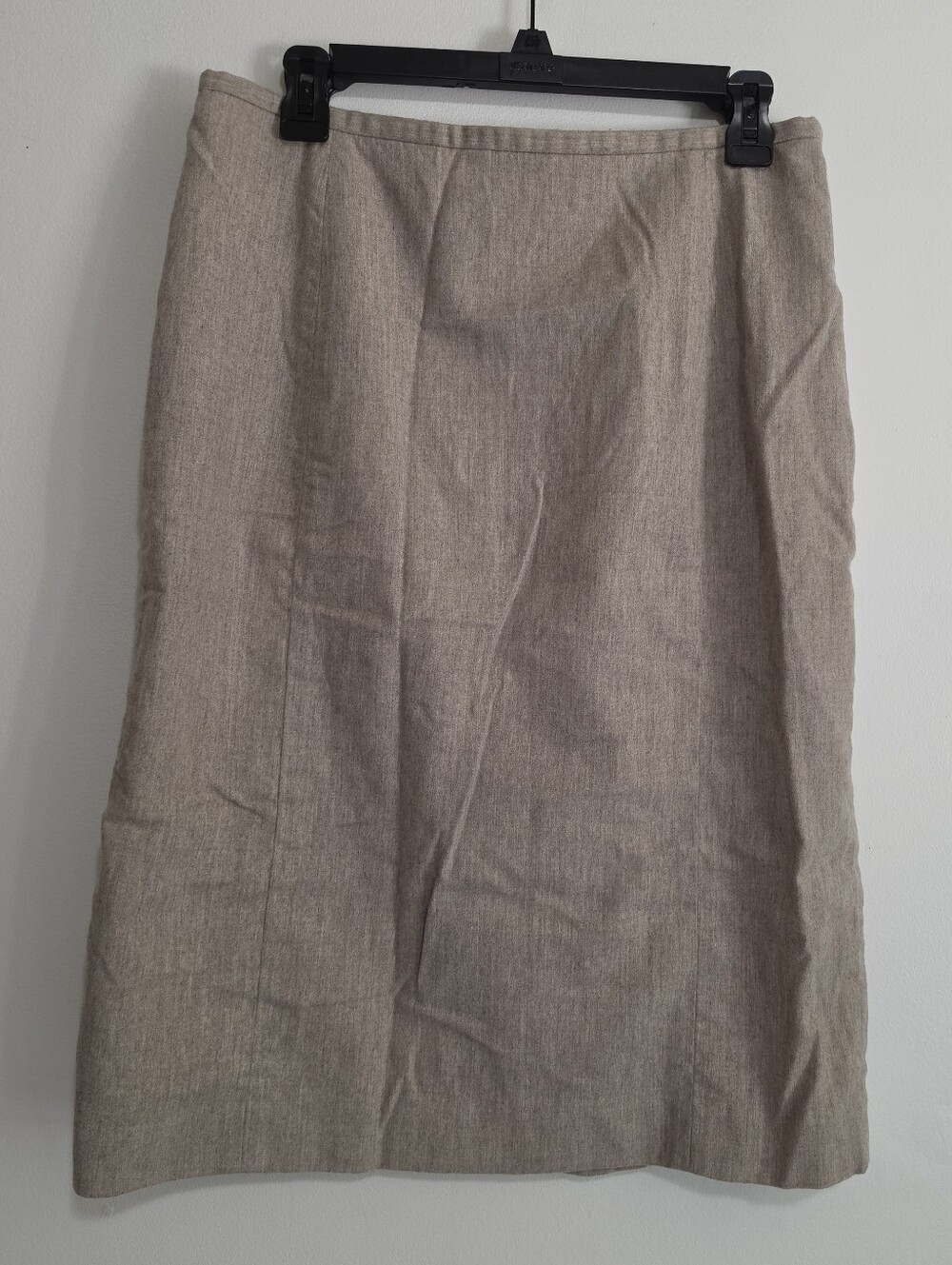 Ann Taylor Wool Cashmere Pencil Skirt Size 14 Beige Career Midi